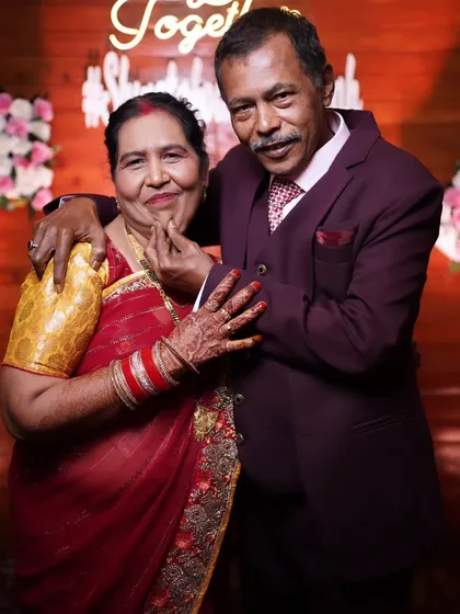 A beautiful portrait of the bride's parents. I provided elegant, age-appropriate makeup for the mother of the bride to ensure she glowed with pride.