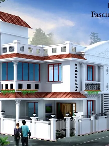 This is the architectural render for "Nida Villa," a 2,150 sq. ft. independent bungalow I designed and executed in Gulbarga, Karnataka. The design blends classical and modern elements, showcasing my ability to create personalized, high-end homes tailored to a client's specific vision and lifestyle.
