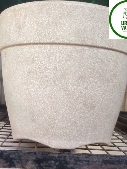 A simple, elegant beige pot.