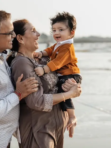Grandparents are part of the story too! I was so happy to capture this beautiful moment between the birthday boy and his loving grandparents at the beach.