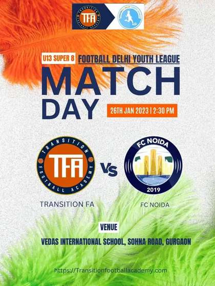 Announcing the U-13 Super 8 match against FC Noida on Republic Day.