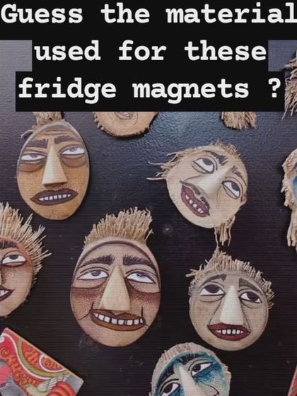 Can you guess the material? These quirky, expressive fridge magnets are made from a surprising and sustainable source.