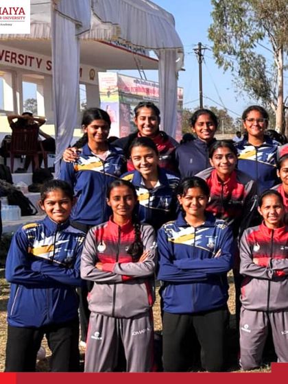 Our Somaiya FC women's team stands united at the AIU Inter-University Women’s Football Tournament, ready to showcase their skill and determination.