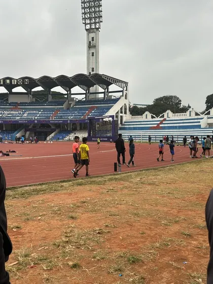 Our community taking over the local stadium for a track workout. It's a great change of scenery and a fun way to work on our running and conditioning.