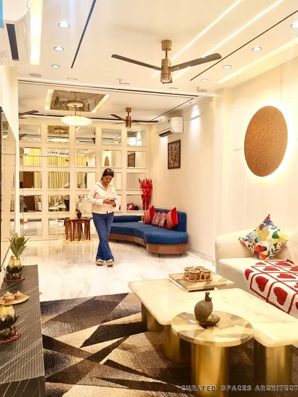 It brings me so much joy to see my clients enjoying their newly designed spaces. This living room was curated to be a perfect blend of modern aesthetics and comfortable living.