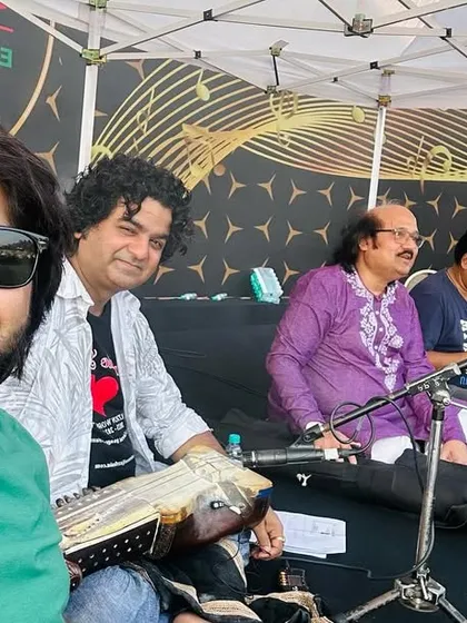 A selfie from the stage during a soundcheck for a gig in Goa.