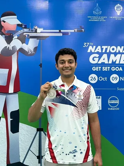 A proud moment for our academy as our shooter Niraj Kumar of the Indian Navy showcases his medal at the 37th National Games in Goa. His performance in the 50m 3p event was a display of pure class.