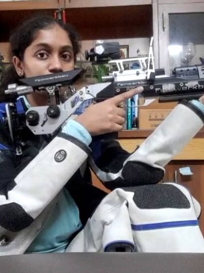 Our athlete Riona Elizebeth, a multiple gold medalist, stays sharp with remote training, demonstrating her form from her home setup.