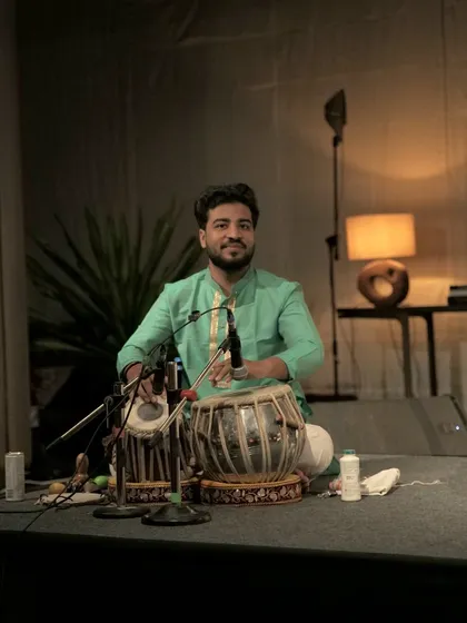 Ready to play at the private event in Hyderabad.