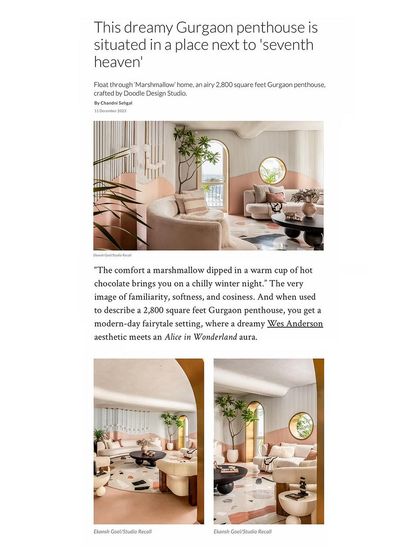 The cover of our feature in Architectural Digest, describing the project as a "dreamy Gurgaon penthouse."