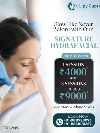 This is my signature HydraFacial, a treatment loved by so many of my clients for its immediate and visible results. The process uses a special device to cleanse and hydrate the skin, leaving it feeling bilkul soft and glowy. This offer makes it even easier to experience the benefits.