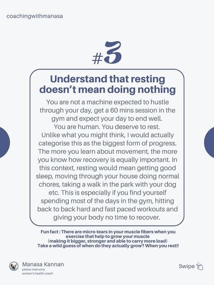 It's so important to understand that resting doesn't mean doing nothing. Recovery, sleep, and gentle movement are when your body actually gets stronger. You are not a machine, and you deserve to rest.