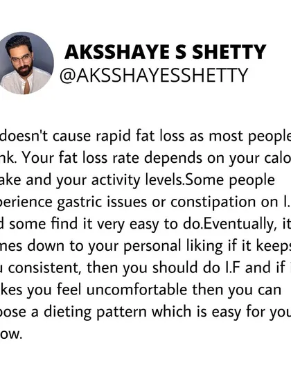 Intermittent Fasting is a popular dieting pattern, but it's not magical. It works by helping you create a calorie deficit. If it helps you stay consistent, it's a good tool, but it's not superior to other methods of calorie control.