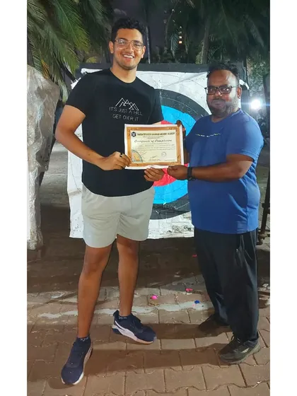 Congratulations to this student for completing the course. He joined to try something new and discovered a real passion for archery.