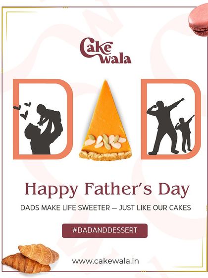 We help you celebrate the hero in your life. This Father's Day graphic captures the sweet bond between dads and their children, because dads make life sweeter, just like our cakes.