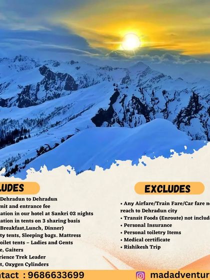 A clear breakdown of what's included and excluded in the Kedarkantha trek package. We provide high-quality tents, sleeping bags, and even oxygen cylinders for safety.