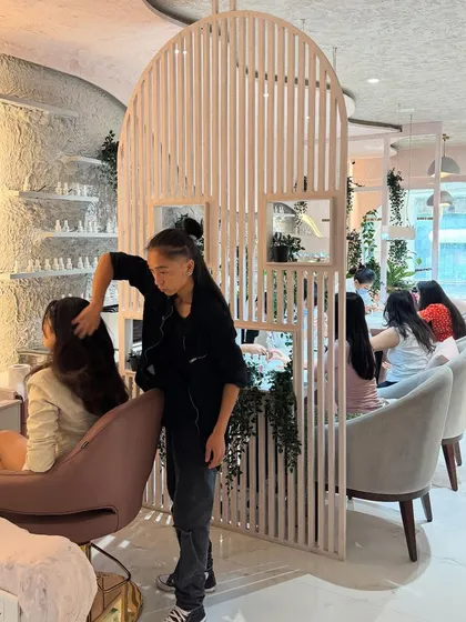 Watch the magic happen. In our studio, you can sit back and relax while our talented stylists get to work on your hair transformation. It's service and style in one beautiful space.
