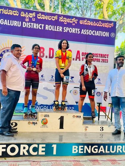 Our girls dominating the podium at the Bengaluru District Roller Sports Association selections. Their success here paved the way for the inter-district national championship.