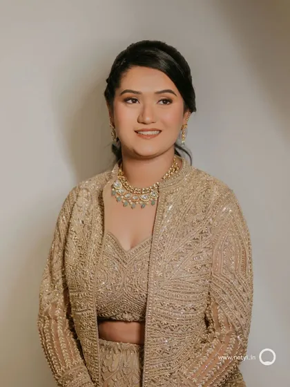 A simple, happy portrait. This look is all about clean, fresh makeup that lets the bride's personality shine through.