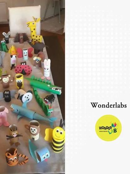 Look at this amazing zoo of animals created from upcycled materials. This project, part of our Wonderlabs science and art curriculum, shows how everyday items can be transformed with a little imagination.
