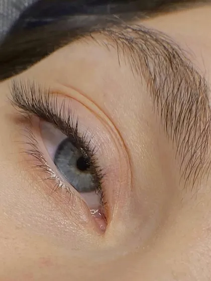 The details matter. This is a close-up of my classic eyelash extension work, showing how each individual lash is carefully applied for a flawless, natural-looking result.