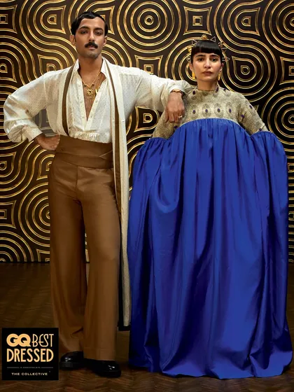 A moment from my GQ Best Dressed feature, wearing a sculptural Raw Mango creation. This look embodies my love for architectural forms in fashion, where the garment itself becomes a piece of art.