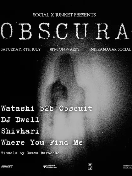 The poster for OBSCURA, a night of leftfield bass and experimental music. I enjoy playing these kinds of sets where I can push boundaries and introduce the crowd to new sounds.