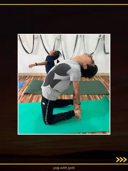 A student in Ustrasana, demonstrating the deep stretch across the chest and front of the body.