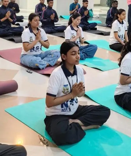 College students from the NSS unit participating in a meditation session. It was wonderful to see such a strong commitment to wellness and inner peace among the youth.