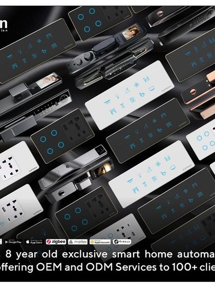 This image showcases the breadth of my smart home offerings, from various smart locks to a wide array of smart switches, all designed to work together.