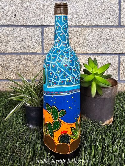 Nidhi - Hand-Painted Home Decor & Accents Upcycled Bottle Art photo 17