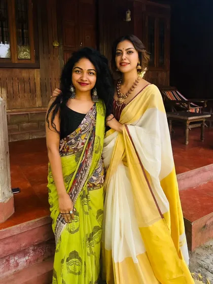 So happy to work with the pretty lady, Anusree. A picture together after a successful and fun-filled shoot.