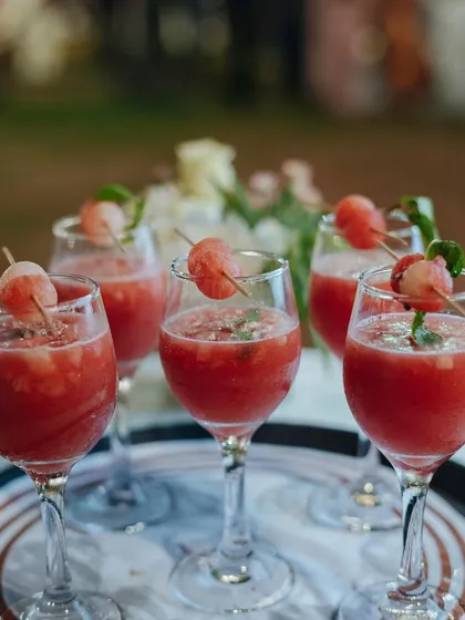 A tray of our watermelon coolers, a simple and refreshing choice that is always a crowd-pleaser.