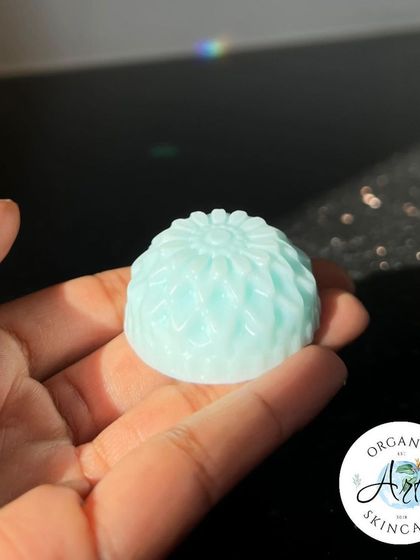 This is my "Baby Boy Joy" soap, a custom creation for a baby shower. The calming blue color and gentle ingredients are perfect for celebrating a new arrival.