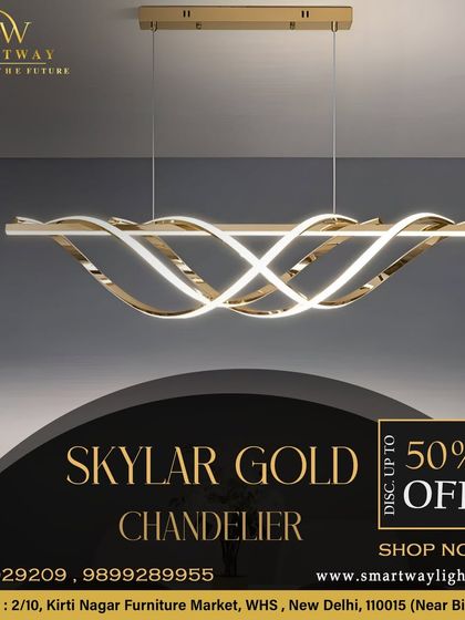 The Skylar Gold Chandelier has a beautiful, wave-like design that feels both modern and elegant. The gold finish adds a touch of luxury, making it ideal for a sophisticated living space.