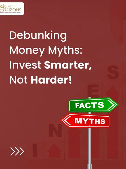 The cover image for our "Debunking Money Myths" series. The road sign pointing towards "Facts" and away from "Myths" visually communicates our goal to guide investors toward smarter, fact-based decisions.