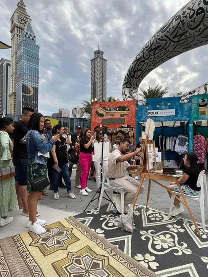 A wide shot of my 'adda' in Dubai. This is the atmosphere of fun and creativity I bring to every event.