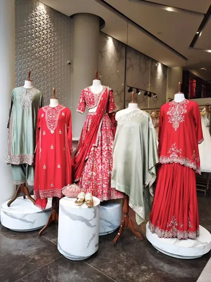 A glimpse into my curated space where your style story begins. I bring together a diverse collection of designer pieces, from vibrant lehengas to subtle kurta sets, allowing us to explore different silhouettes and find what truly resonates with you in a relaxed, inspiring environment.