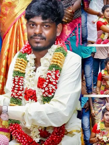 This album page captures the energy of a traditional wedding ceremony. I use a collage format to include multiple angles of the rituals and candid moments with family.