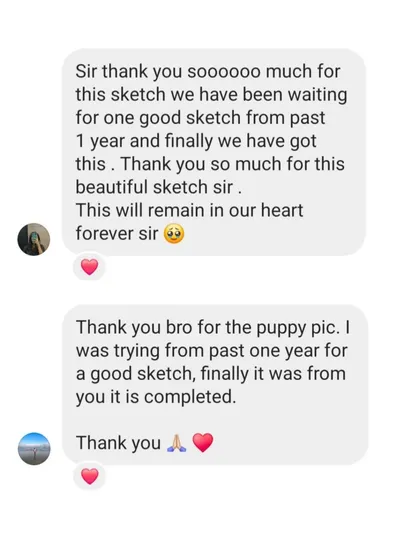 Reading messages like this is the best part of my work. Knowing that a sketch I created will be cherished forever is the greatest reward for the hours I pour into my art.