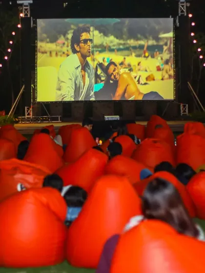 A pirate-themed restaurant in Hyderabad transformed into a cozy cinema. We love finding unique venues like Ahoy Resto to host our screenings.