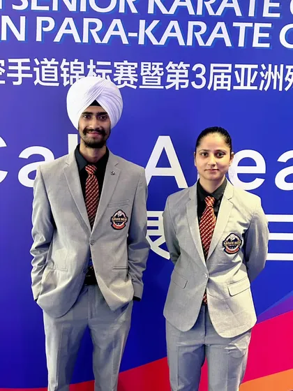 Dressed in our official Team India blazers for the Asian Para-Karate Championship in China. Representing your country is the highest honor for any athlete.