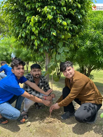 Young volunteers from the Rotary Club proudly pose after planting a sapling. Engaging the youth in greening industrial zones helps them understand the direct link between environment and public health.