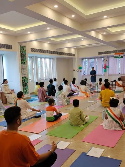 A wide view of our Independence Day mega follow-up session in Delhi, where our community gathered to practice in unity.