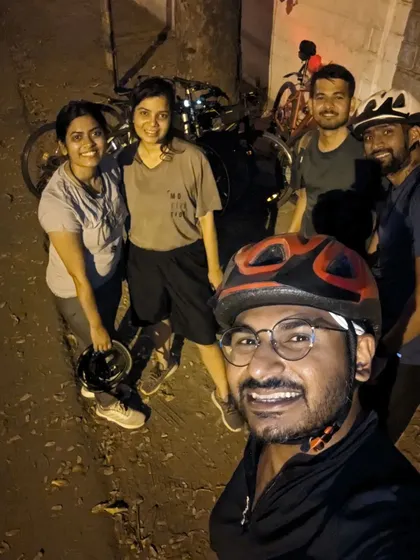 A group shot from one of our Saturday night rides. We believe cycling is a medium that brings people together while respecting personal boundaries.