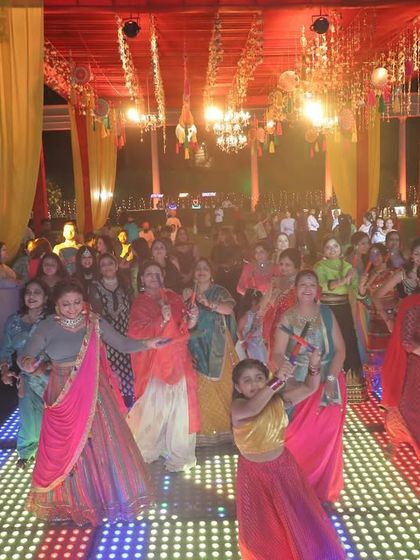 The dance floor was packed at the 'City Dandiya Nite'. We led a live Dandiya session where hundreds of guests danced together in a huge circle.
