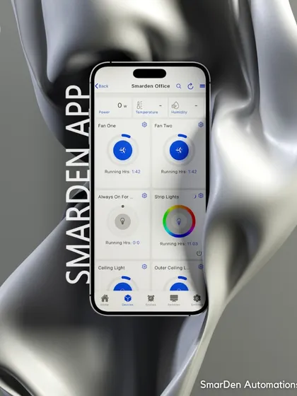 Our SmarDen App is designed for simple, smart living. Whether you are on the couch or across the globe, you have complete control of your home's fans, lights, and more right at your fingertips.
