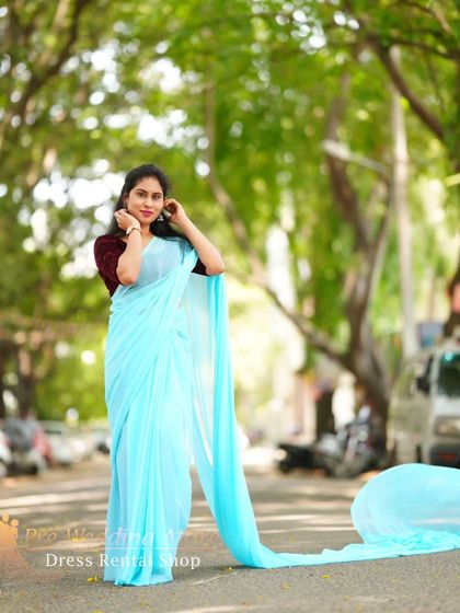 Pre Wedding Attire - Pre-Wedding Outfit Rental Flowing Trail Sarees photo 24