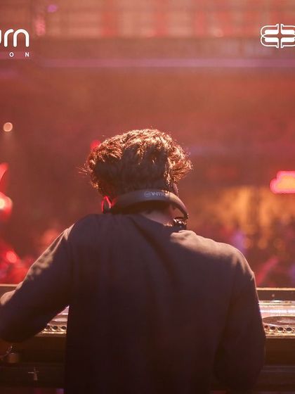 A view from behind me at the console, looking out at the crowd at Sunburn Union.