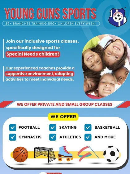 We believe sports are for EVERYONE. This shows our commitment to providing inclusive sports classes for children with special needs. We offer a variety of sports with trained coaches who adapt activities to meet every child's individual needs in a supportive environment.